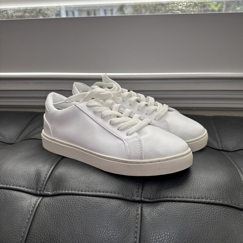 Thousand Fell Lace Up Vegan Leather Sneakers, Women's 8 (White/White)